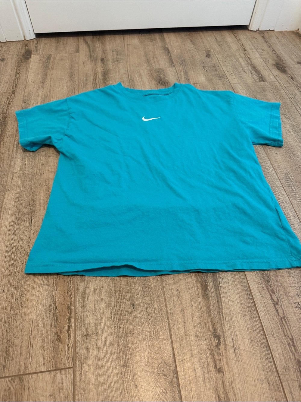 Nike Kids Bright Teal Short-Sleeve Tee with White Swoosh